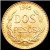 Image 2 : 1945 2.5 Pesos Gold Mexico UNCIRCULATED