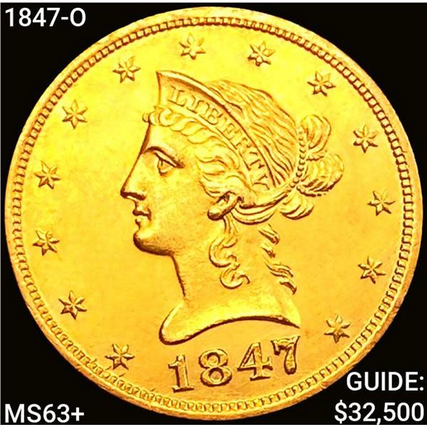 1847-O $10 Gold Eagle CHOICE BU+