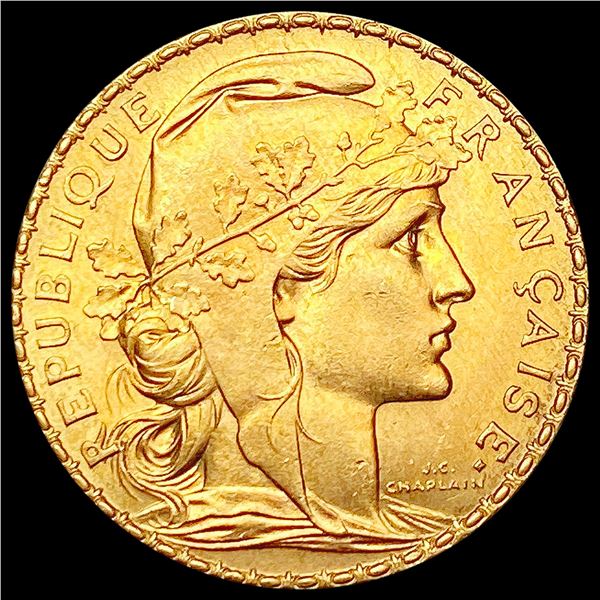 1907 Gold 20 Franc GEM BU