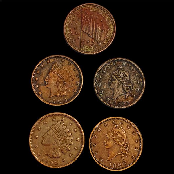 1863 Civil War Token Lot HIGH GRADE