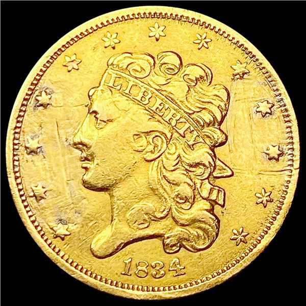 1834 $5 Gold Half Eagle NICELY CIRCULATED
