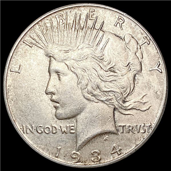 1934-S Silver Peace Dollar CHOICE AU