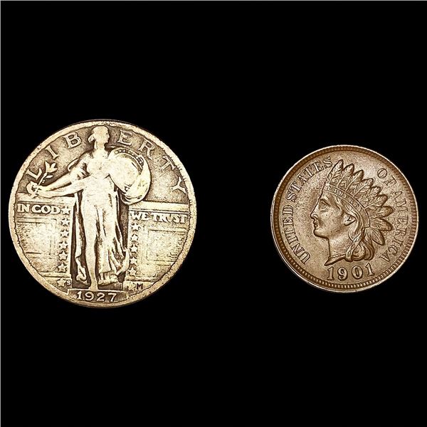 [2] Varied US Coinage (1927-S, 1901) UNCIRCULATED