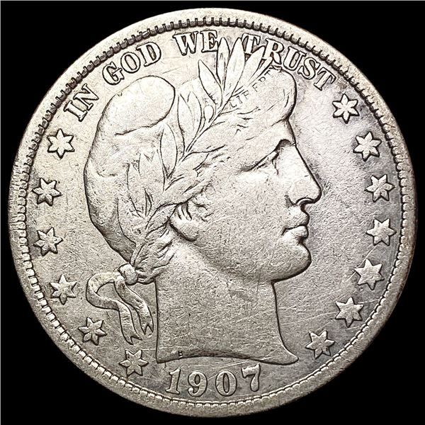 1907-D Barber Half Dollar LIGHTLY CIRCULATED