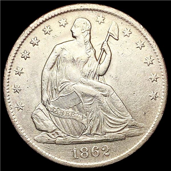 1862-S Seated Liberty Half Dollar CLOSELY UNCIRCULATED