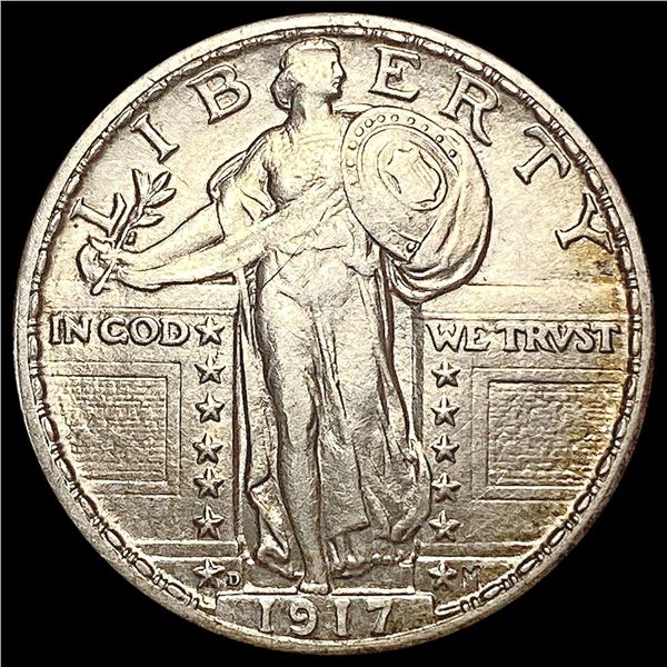 1917-D T2 Standing Liberty Quarter CHOICE AU