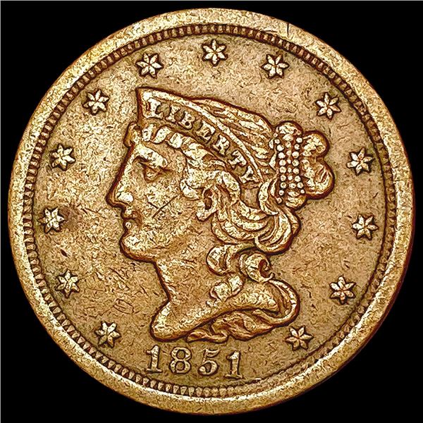 1851 Braided Hair Half Cent NEARLY UNCIRCULATED