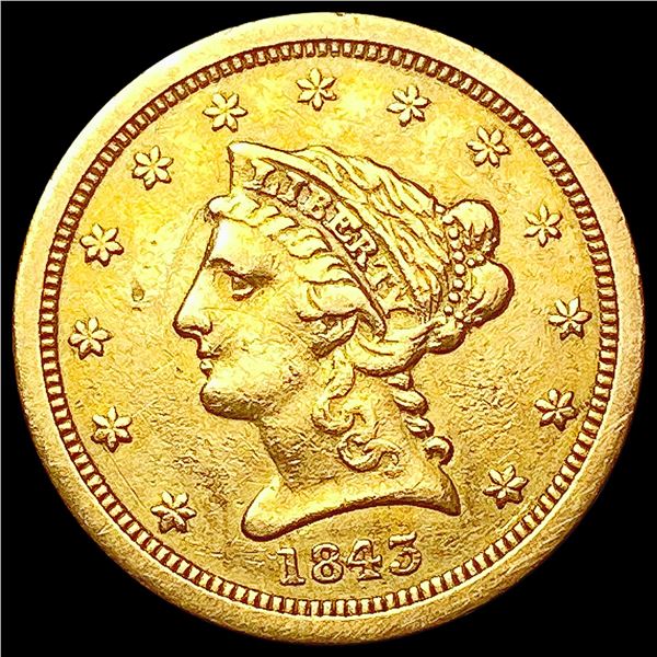 1843-O $2.50 Gold Quarter Eagle NEARLY UNCIRCULATED