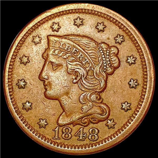 1848 Braided Hair Large Cent NEARLY UNCIRCULATED