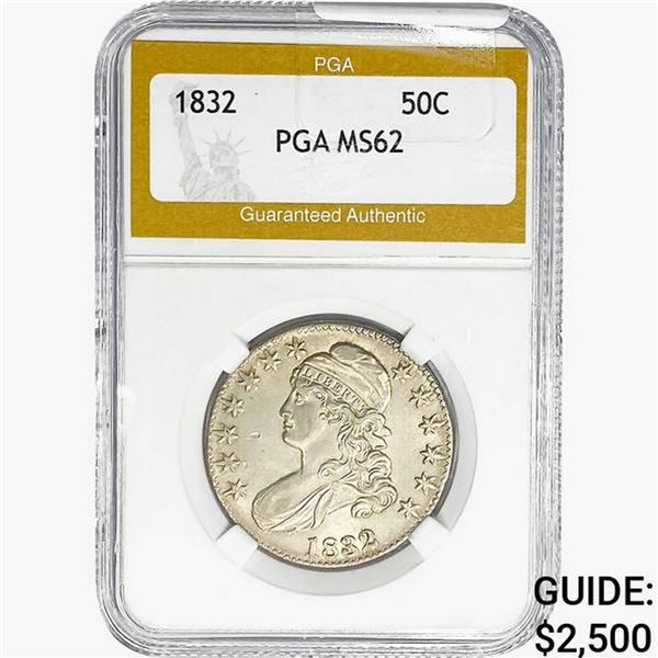 1832 Capped Bust Half Dollar PGA MS62