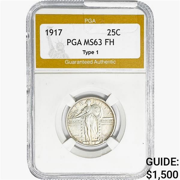 1917 Standing Liberty Quarter PGA MS63 FH, TY 1