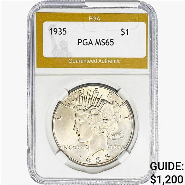 1935 Silver Peace Dollar PGA MS65