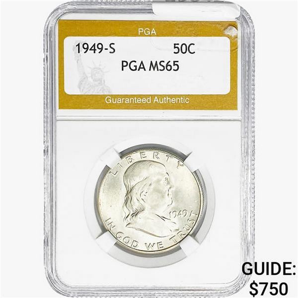 1949-S Franklin Half Dollar PGA MS65