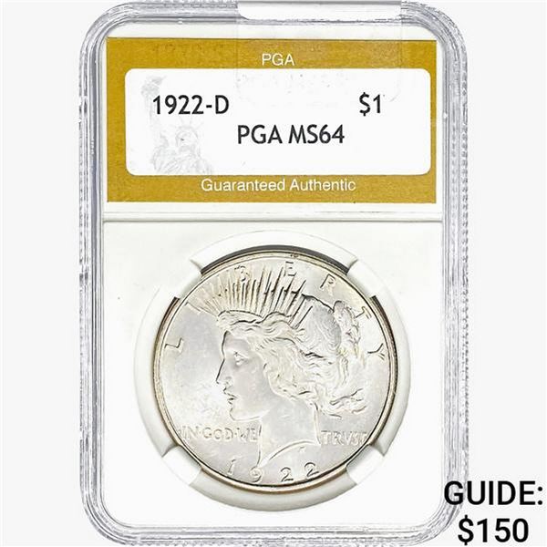 1922-D Silver Peace Dollar PGA MS64
