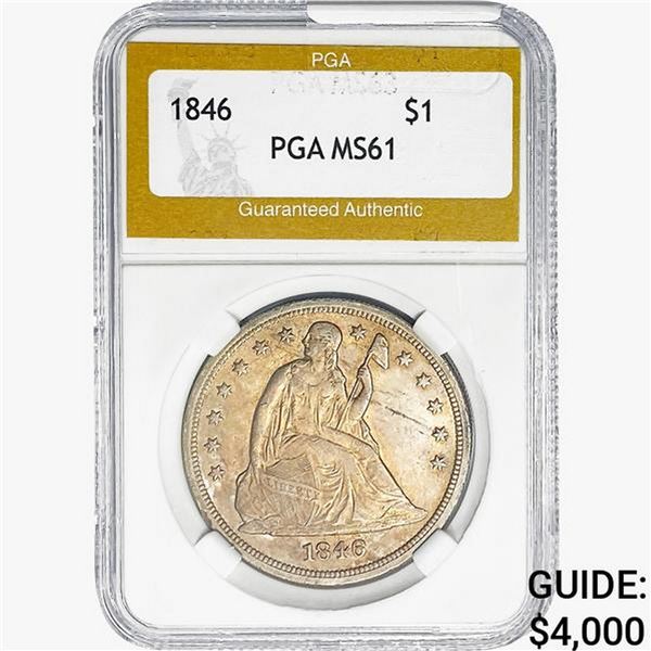 1846 Silver Trade Dollar PGA MS61
