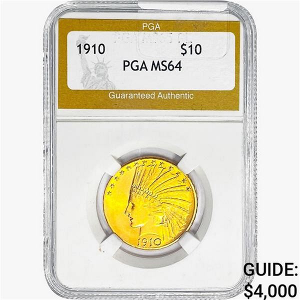 1910 $10 Gold Eagle PGA MS64