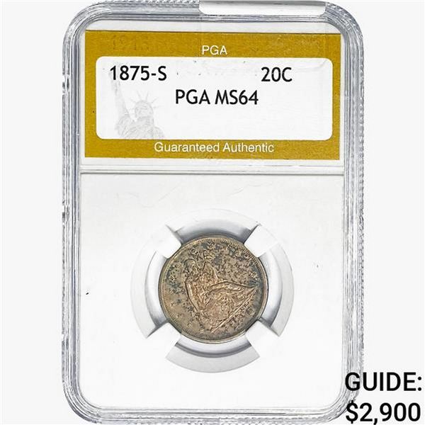 1875-S Twenty Cent Piece PGA MS64