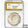 Image 1 : 1921 Silver Peace Dollar PGA MS64 HR