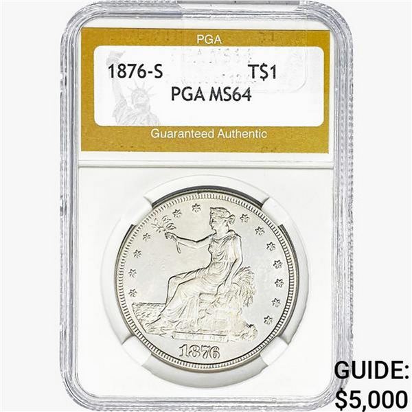 1876-S Silver Trade Dollar PGA MS64
