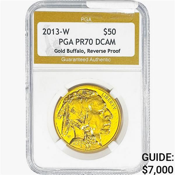 2013-W 1oz Gold $50 Buffalo PGA PR70 DCAM, REV PF
