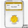 Image 1 : 1912 $5 Gold Half Eagle PGA MS65