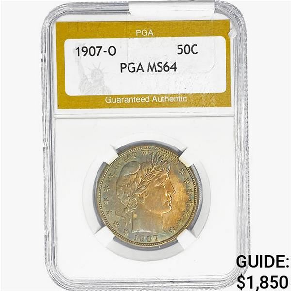 1907-O Barber Half Dollar PGA MS64