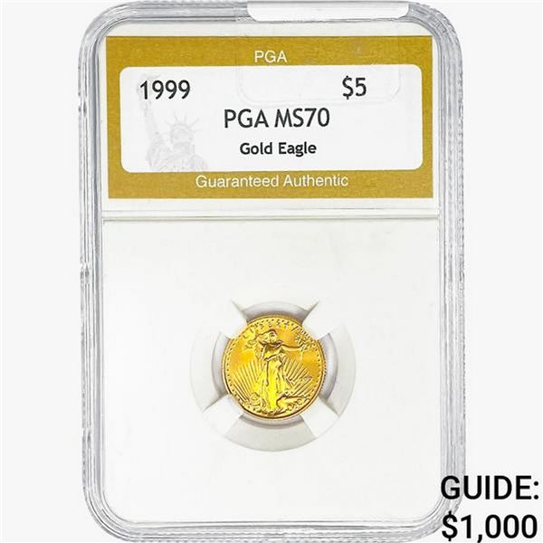 1999 1/10oz Gold $5 Eagle PGA MS70