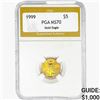 Image 1 : 1999 1/10oz Gold $5 Eagle PGA MS70