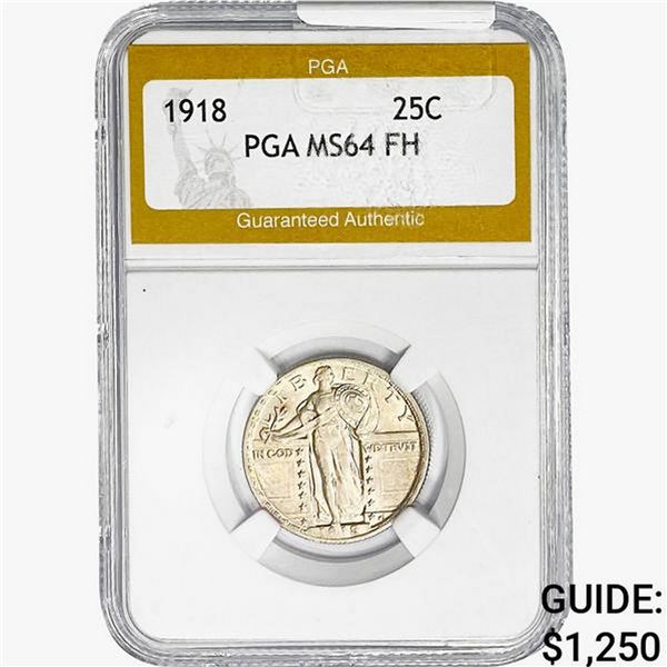 1918 Standing Liberty Quarter PGA MS64 FH