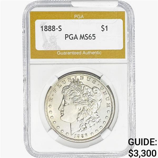 1888-S Morgan Silver Dollar PGA MS65