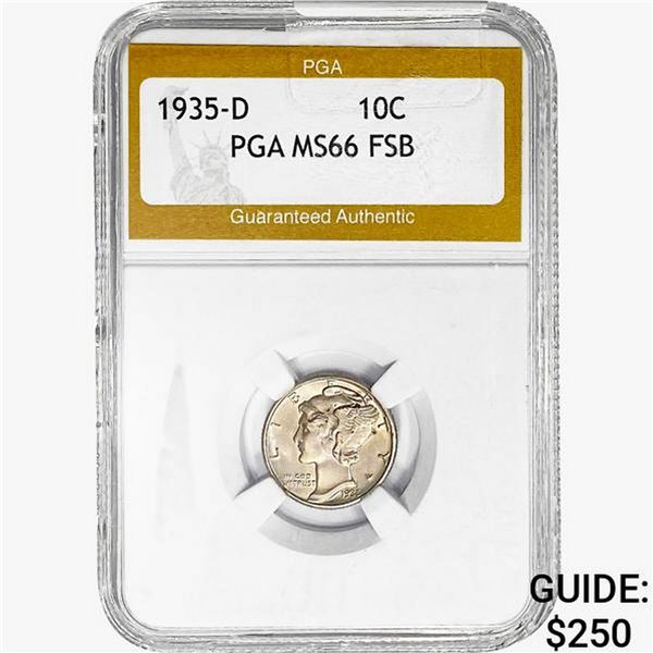 1935-D Mercury Silver Dime PGA MS66 FSB