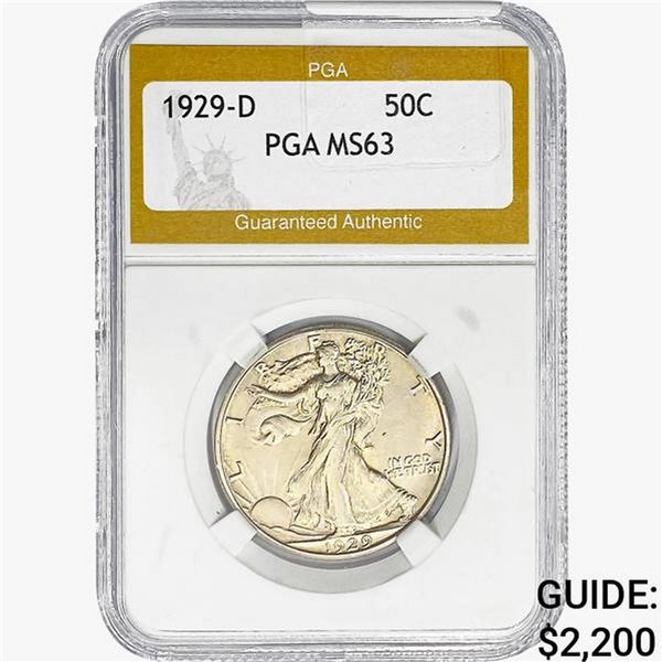 1929-D Walking Liberty Half Dollar PGA MS63