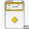 Image 1 : 1862 Rare Gold Dollar PGA MS64
