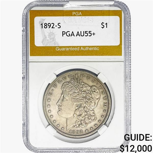 1892-S Morgan Silver Dollar PGA AU55+