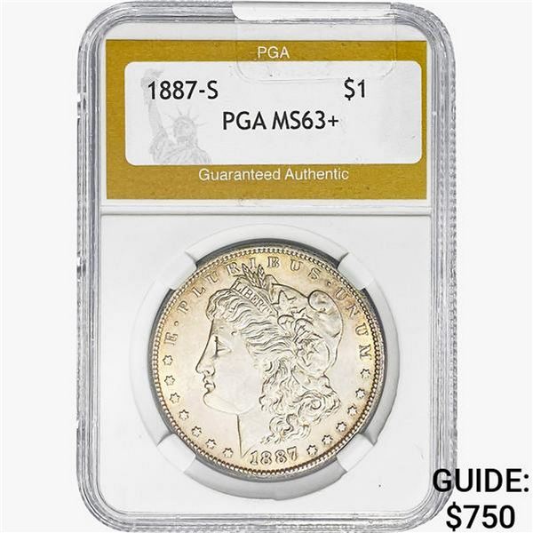 1887-S Morgan Silver Dollar PGA MS63+