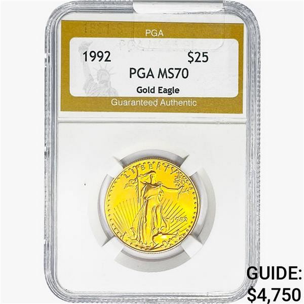 1992 1/2oz Gold $25 Eagle PGA MS70