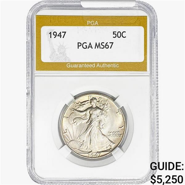 1947 Walking Liberty Half Dollar PGA MS67