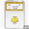 Image 1 : 1990 1/10oz Gold $5 Eagle PGA MS70
