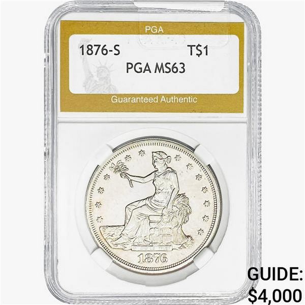 1876-S Silver Trade Dollar PGA MS63