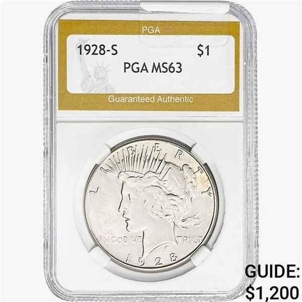 1928-S Silver Peace Dollar PGA MS63