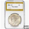 Image 1 : 1881-CC Morgan Silver Dollar PGA MS65+