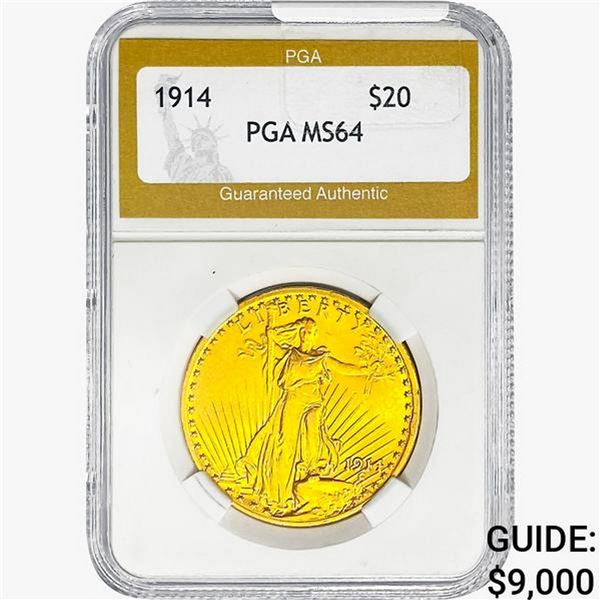 1914 $20 Gold Double Eagle PGA MS64