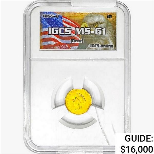 1855-O Rare Gold Dollar ICGS MS61