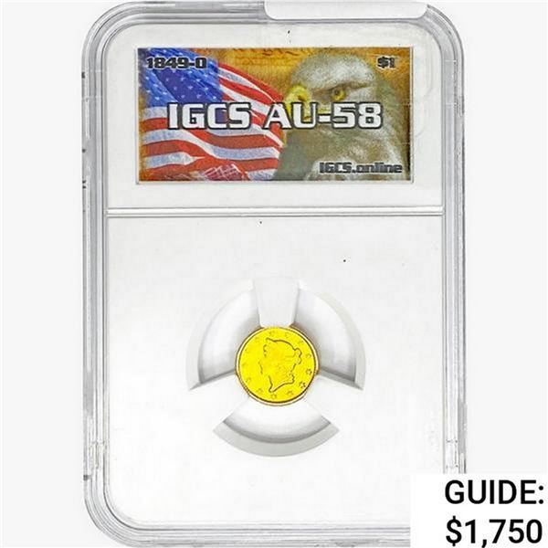 1849-O Rare Gold Dollar ICGS AU58