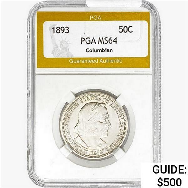 1893 Columbia Half Dollar PGA MS64
