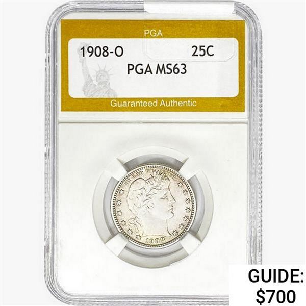 1908-O Barber Quarter PGA MS63