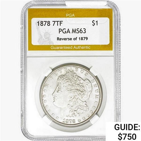 1878 Morgan Silver Dollar PGA MS63 REV 79