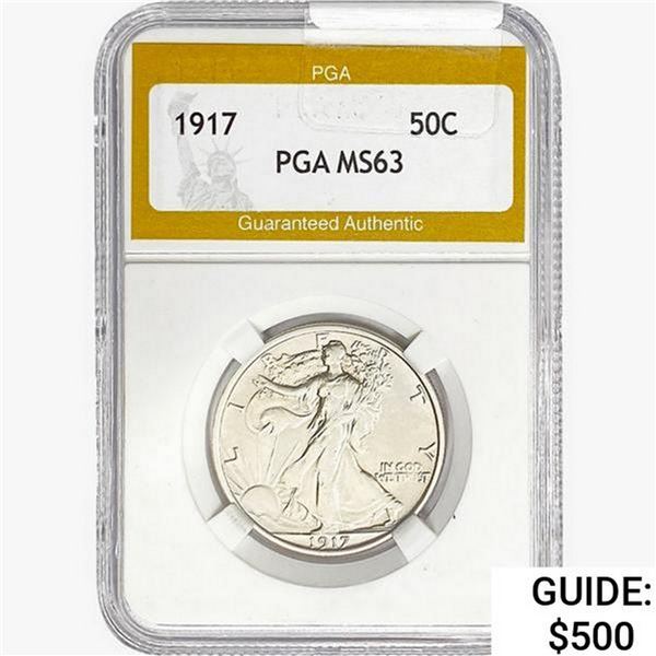 1917 Walking Liberty Half Dollar PGA MS63
