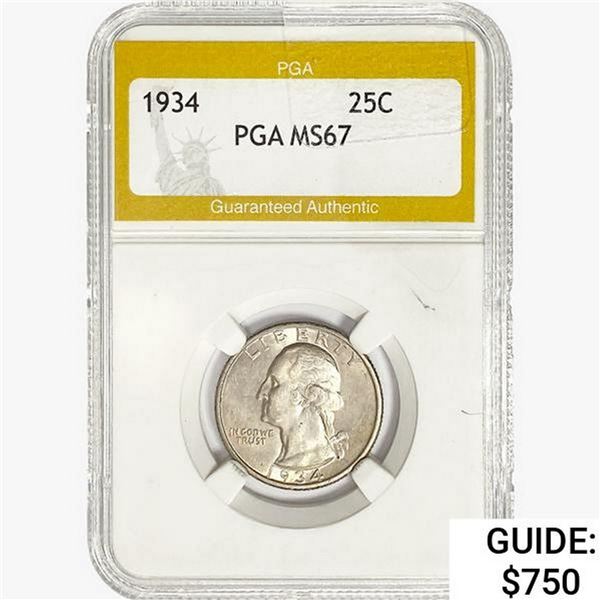 1934 Washington Silver Quarter PGA MS67
