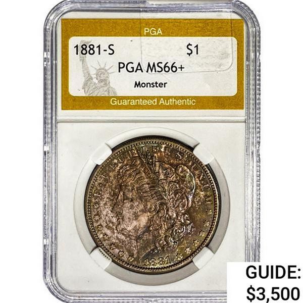 1881-S Morgan Silver Dollar PGA MS66+ Monster